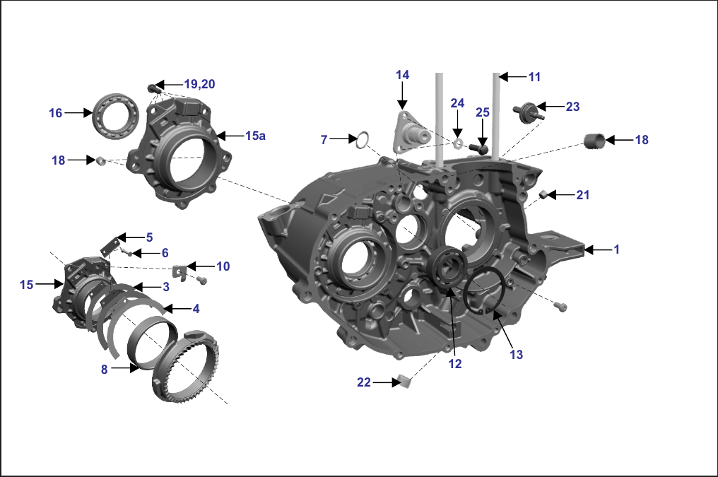 Plate 3 — CRANKCASE CLUTCH SIDE
