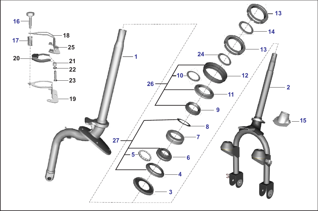 Plate 38 — STEERING COLUMN / FORK