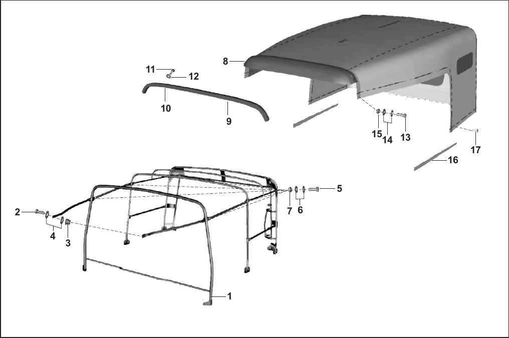 Plate 74 — HOOD FRAME ASSEMBLY - XWIDE