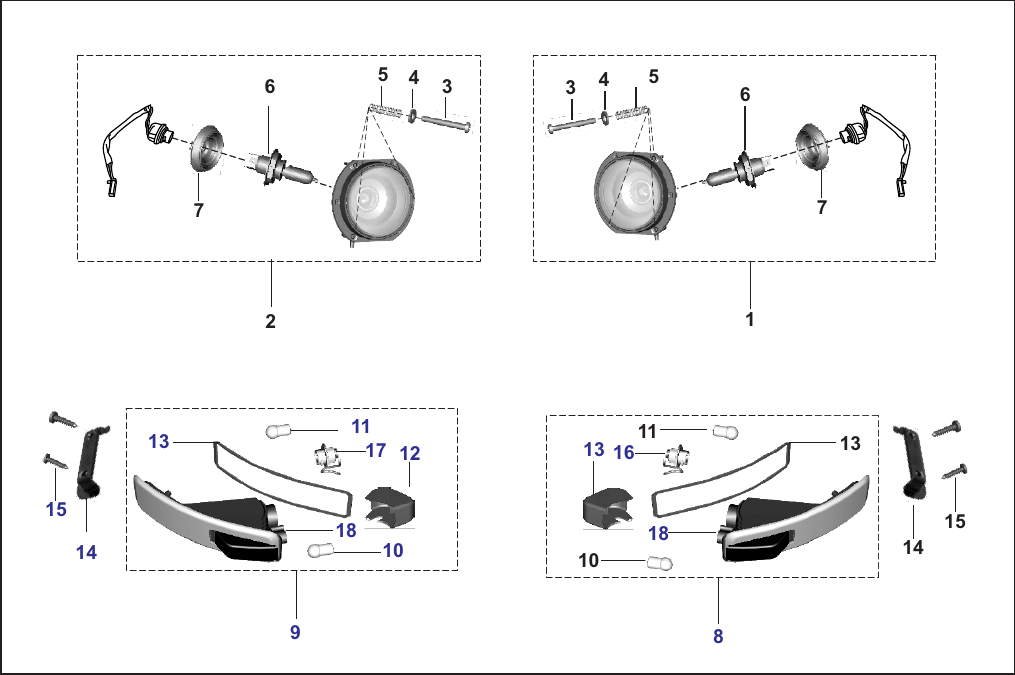 Plate 77 — HEAD LIGHT ASSEMBLY & BLINKERS MF & ALTERNATE BF OBD2B FUEL