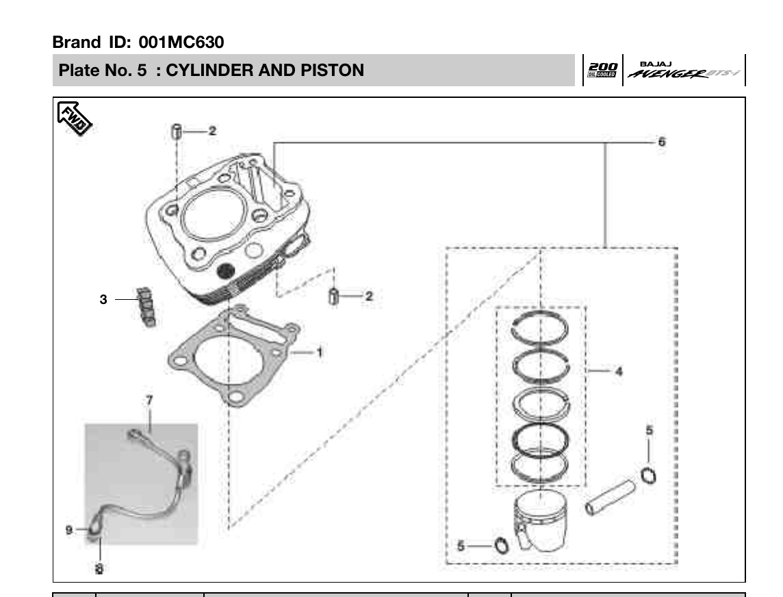 Plate 5 — CYLINDER AND PISTON