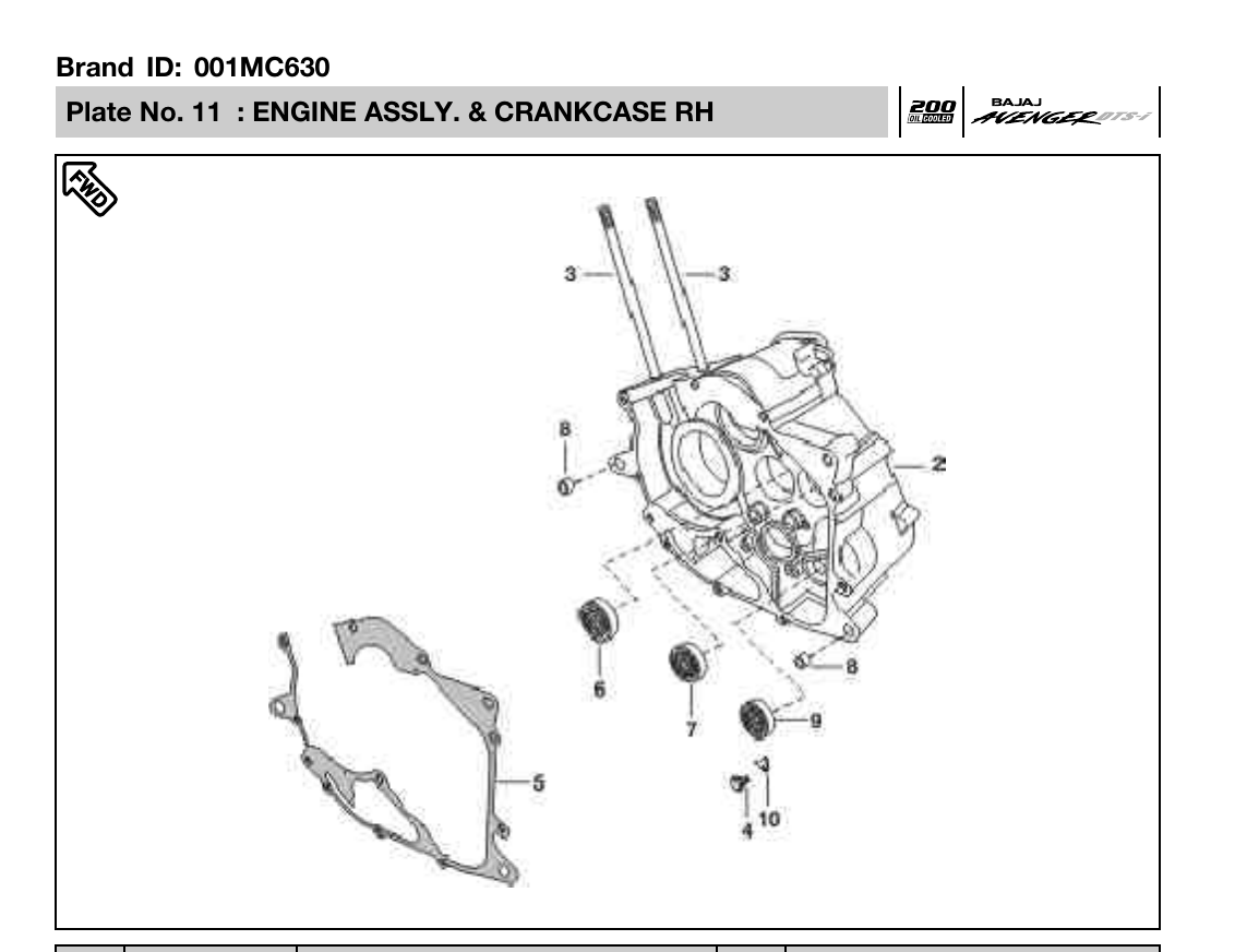 Plate 11 — ENGINE ASSLY. & CRANKCASE RH