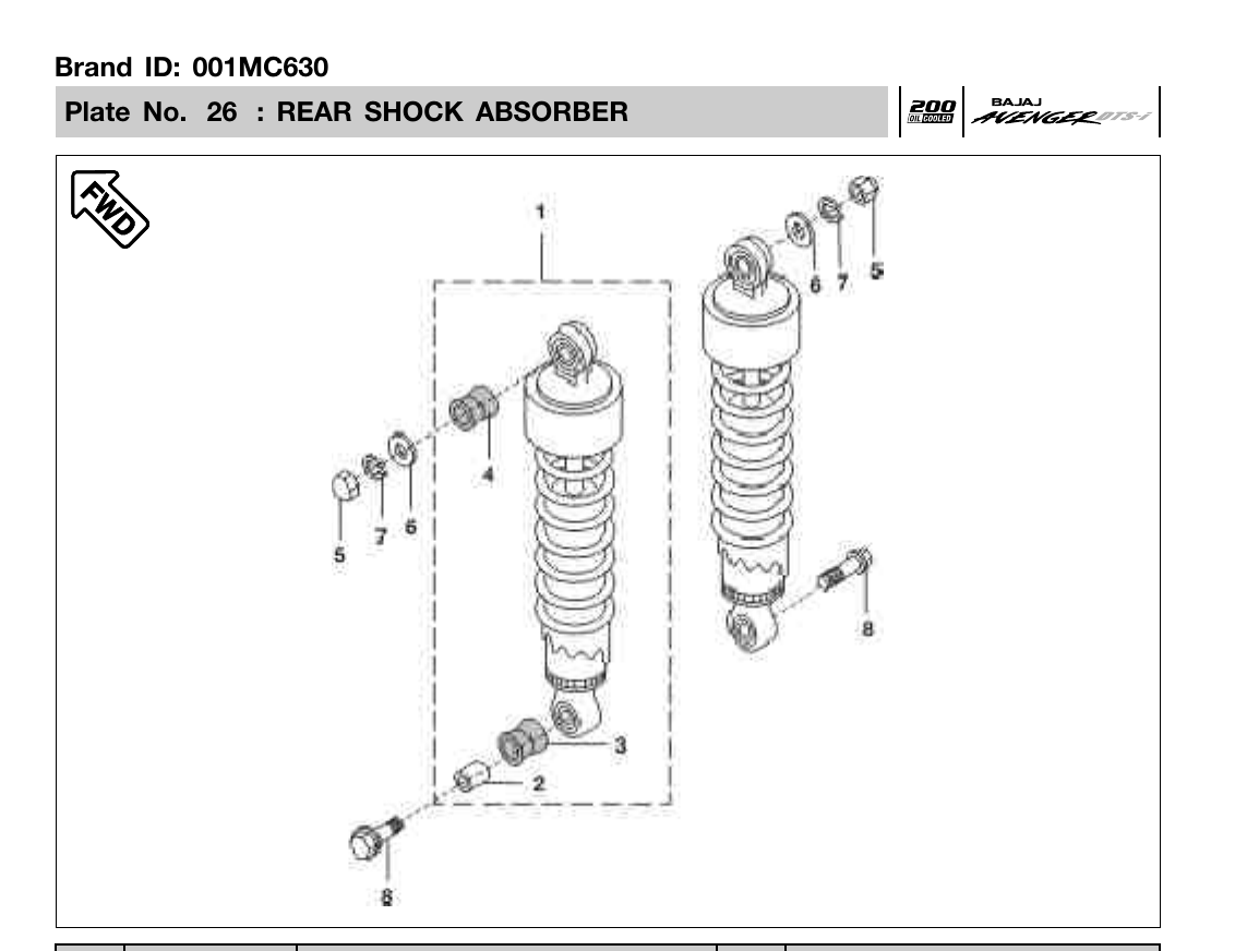 Plate 26 — REAR SHOCK ABSORBER