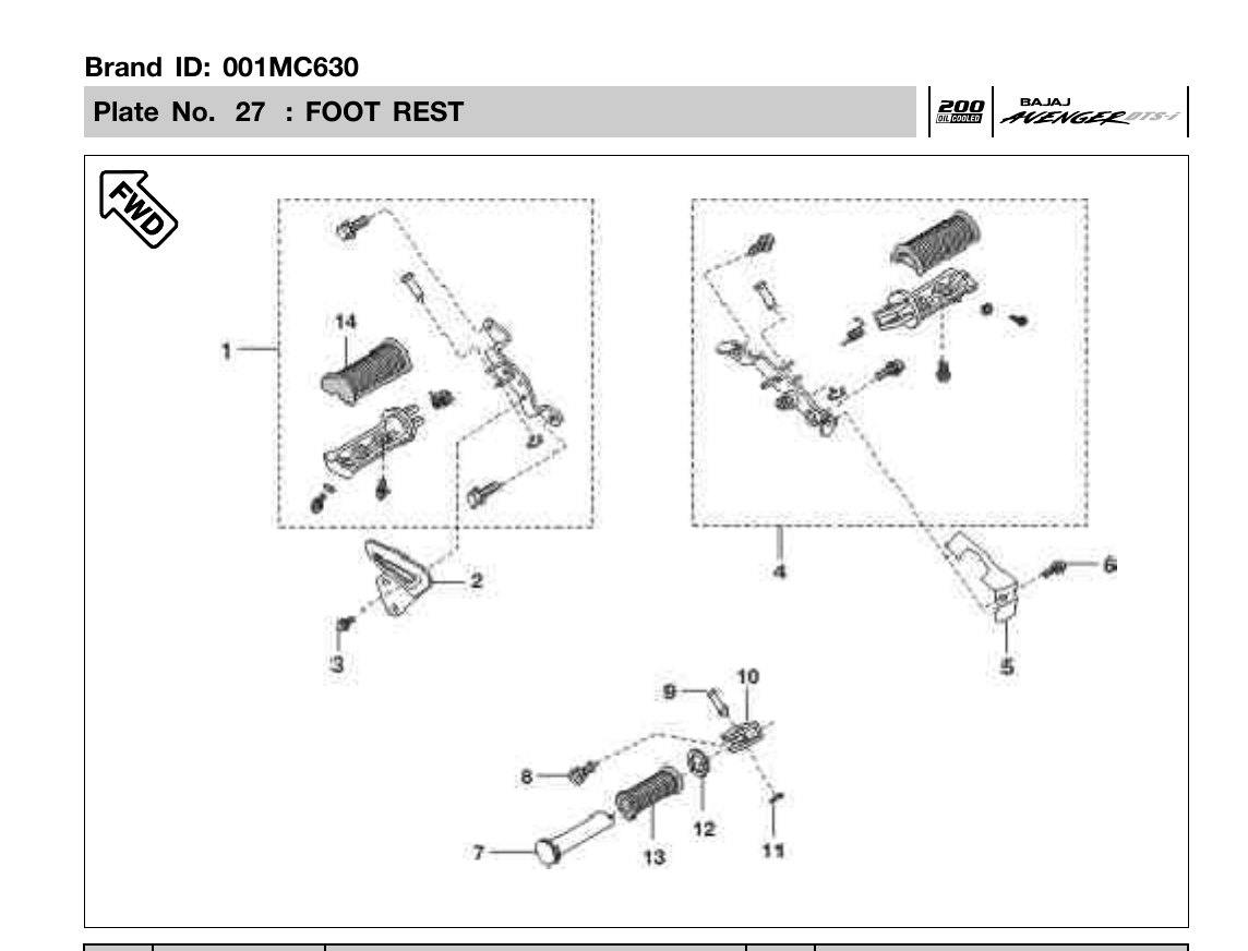 Plate 27 — FOOT REST