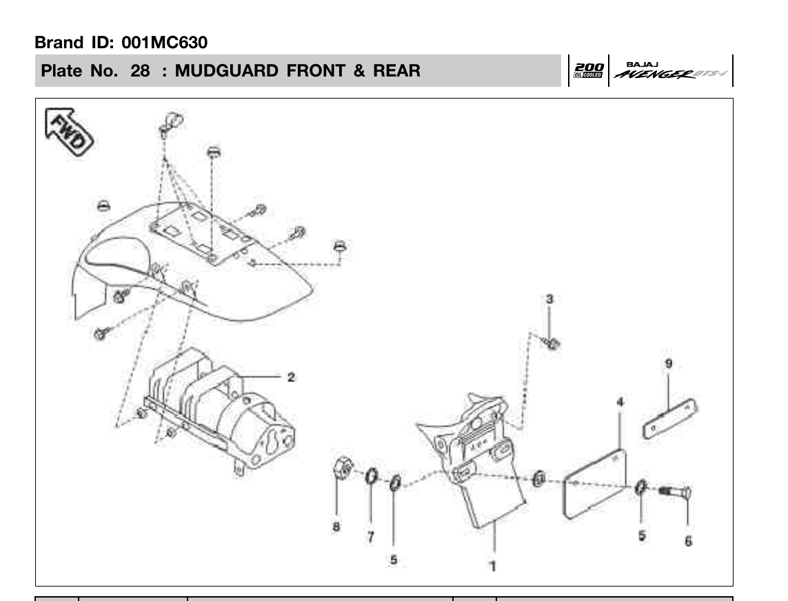 Plate 28 — MUDGUARD FRONT & REAR