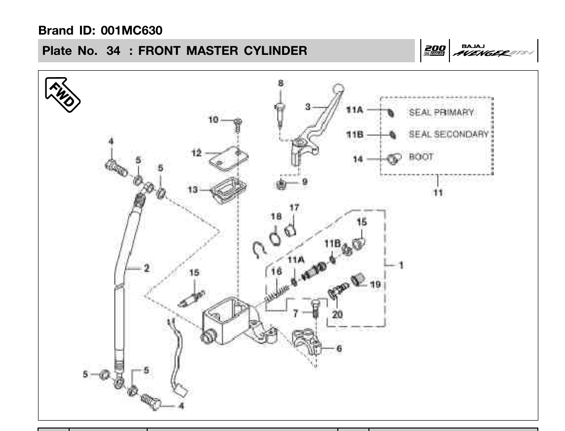 Plate 34 — FRONT MASTER CYLINDER