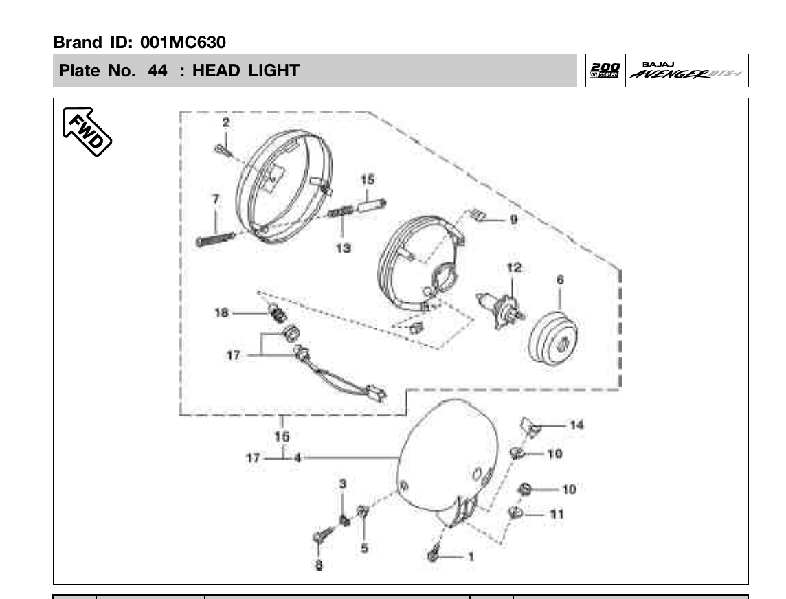 Plate 44 — HEAD LIGHT