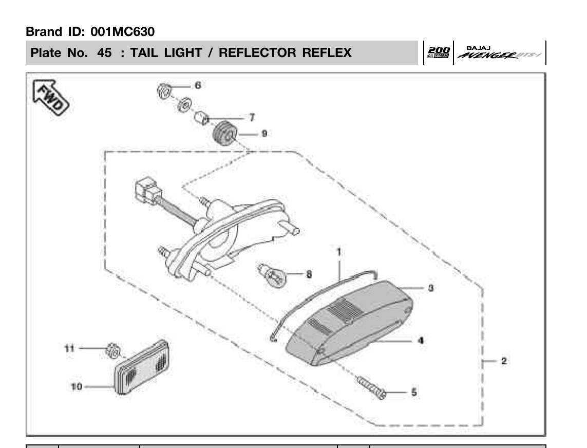 Plate 45 — TAIL LIGHT / REFLECTOR REFLEX