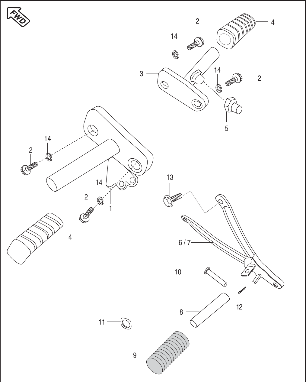 Plate 26 — Rider Foot Rest / Pillion Foot Rest