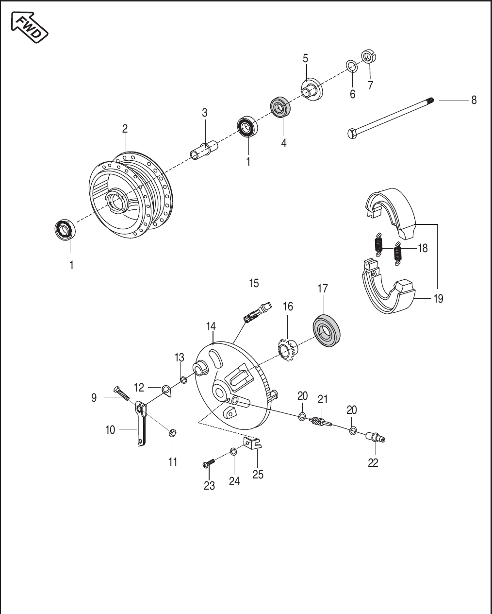 Plate 30 — Front Hub (for Spoke Wheel)