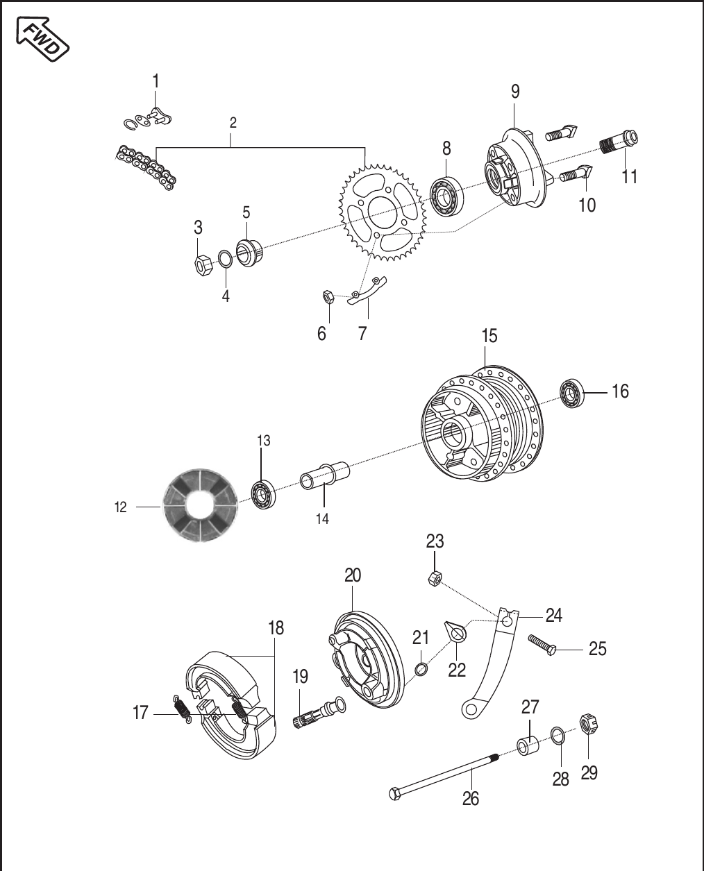 Plate 31 — Rear Hub (for Spoke Wheel)
