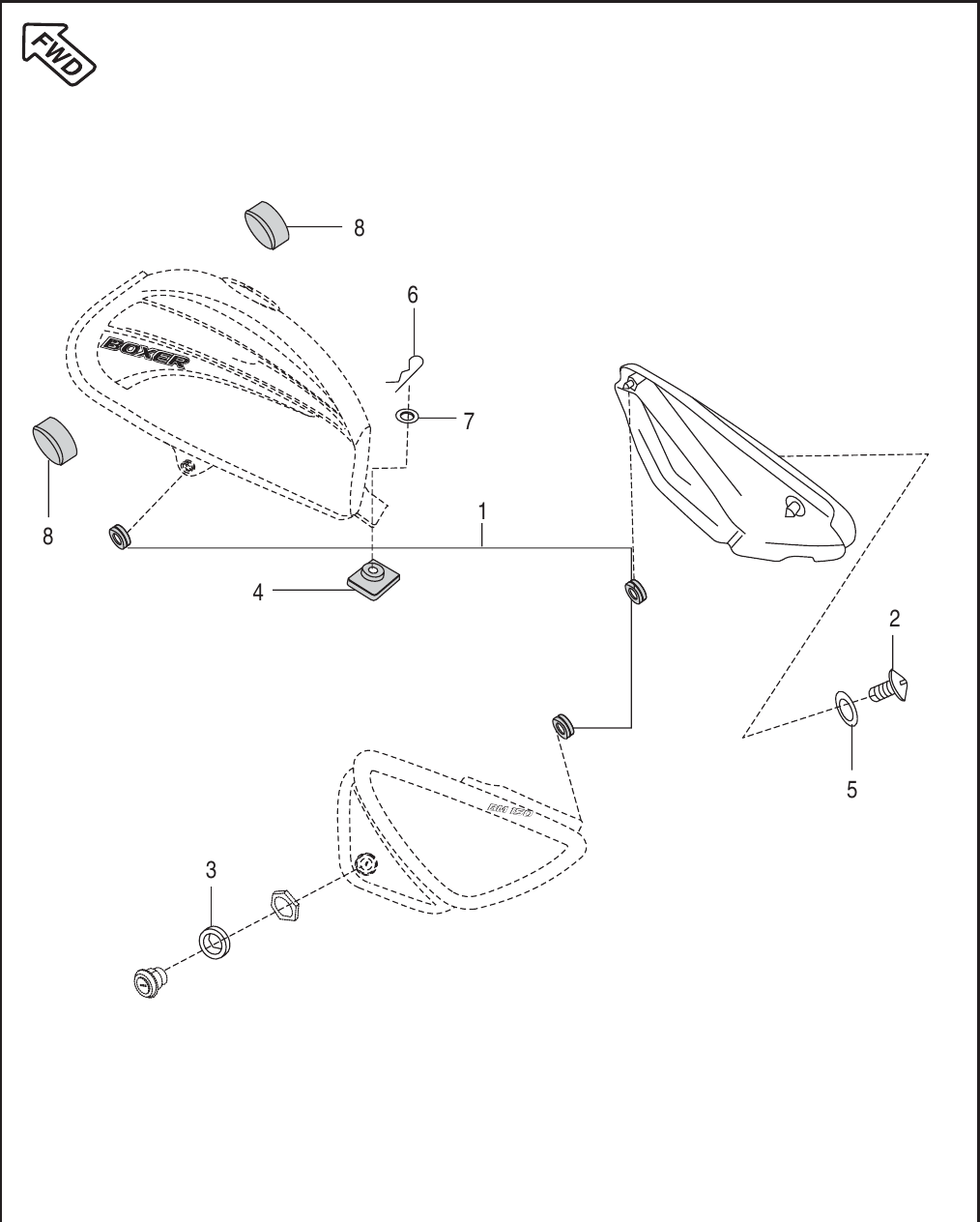 Plate 37 — Fittings - Fuel Tank, Side Covers & Cover Seat
