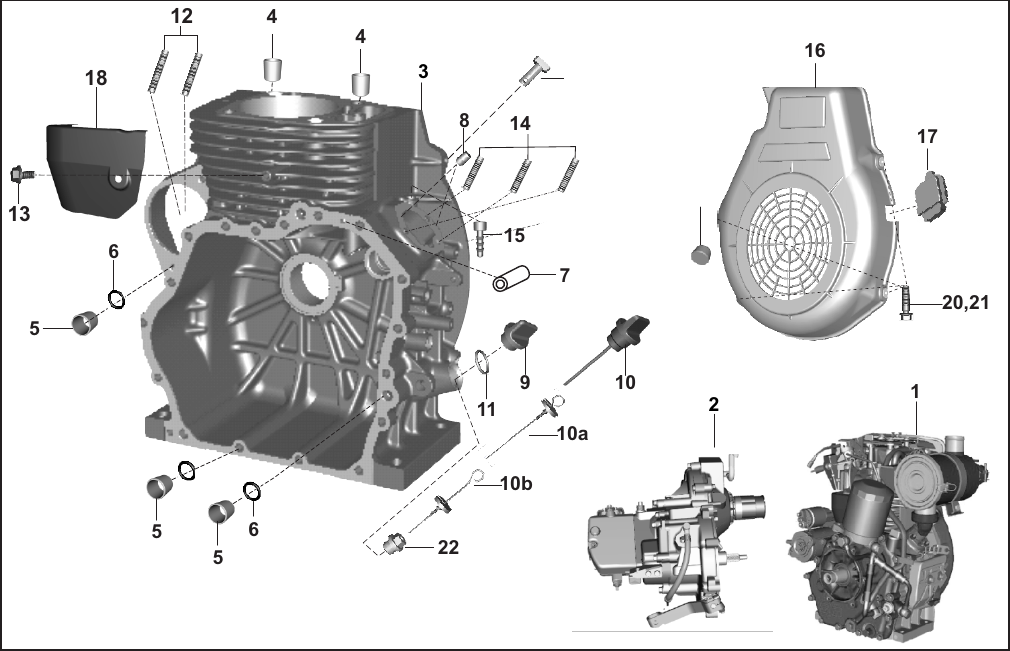 Plate 1 — ENGINE, CYLINDER CRANKCASE