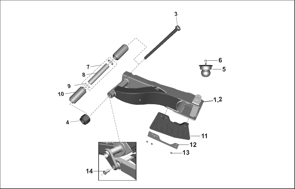 Plate 45 — TRAILING ARM WITH MUDFLAP