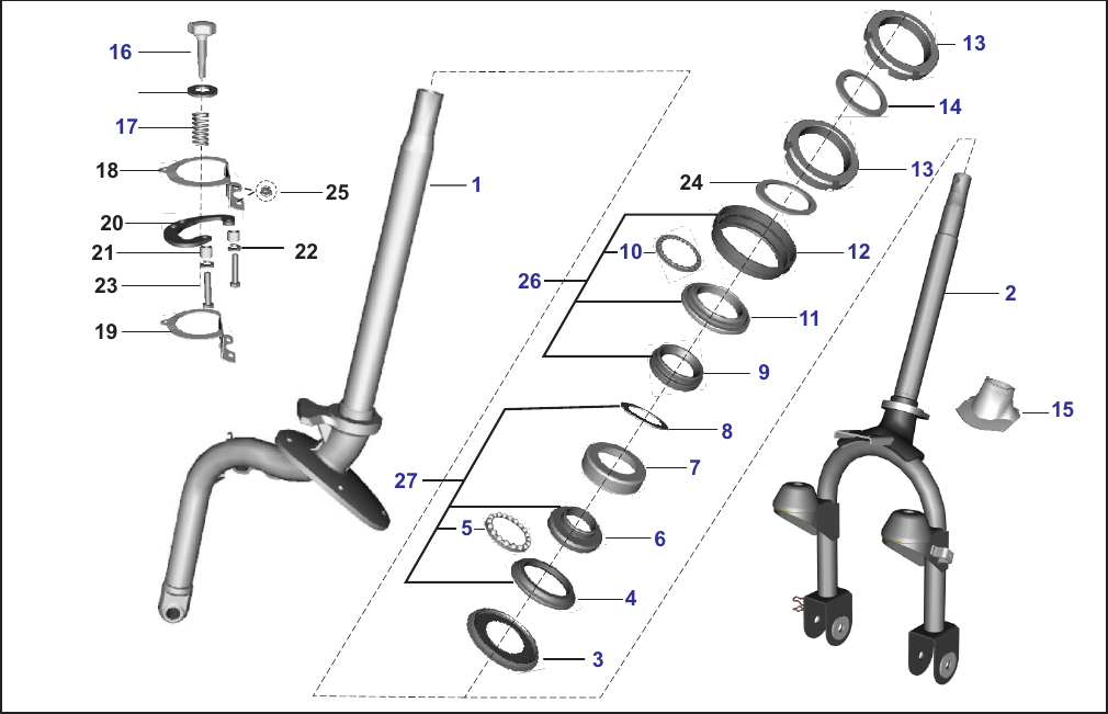 Plate 53 — STEERING COLUMN & FORK