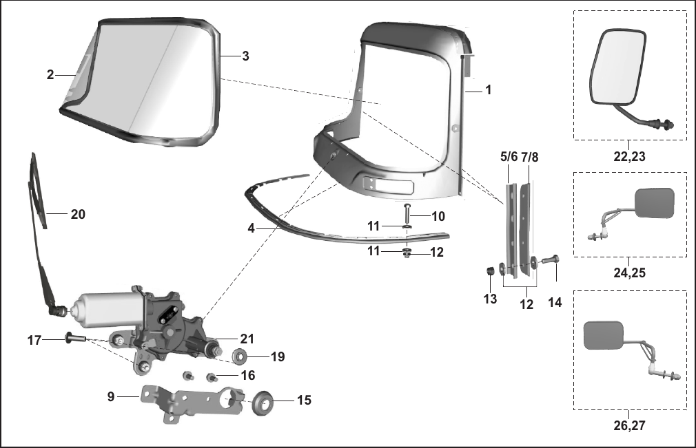 Plate 64 — WINDSHIELD & WIPER MOTOR