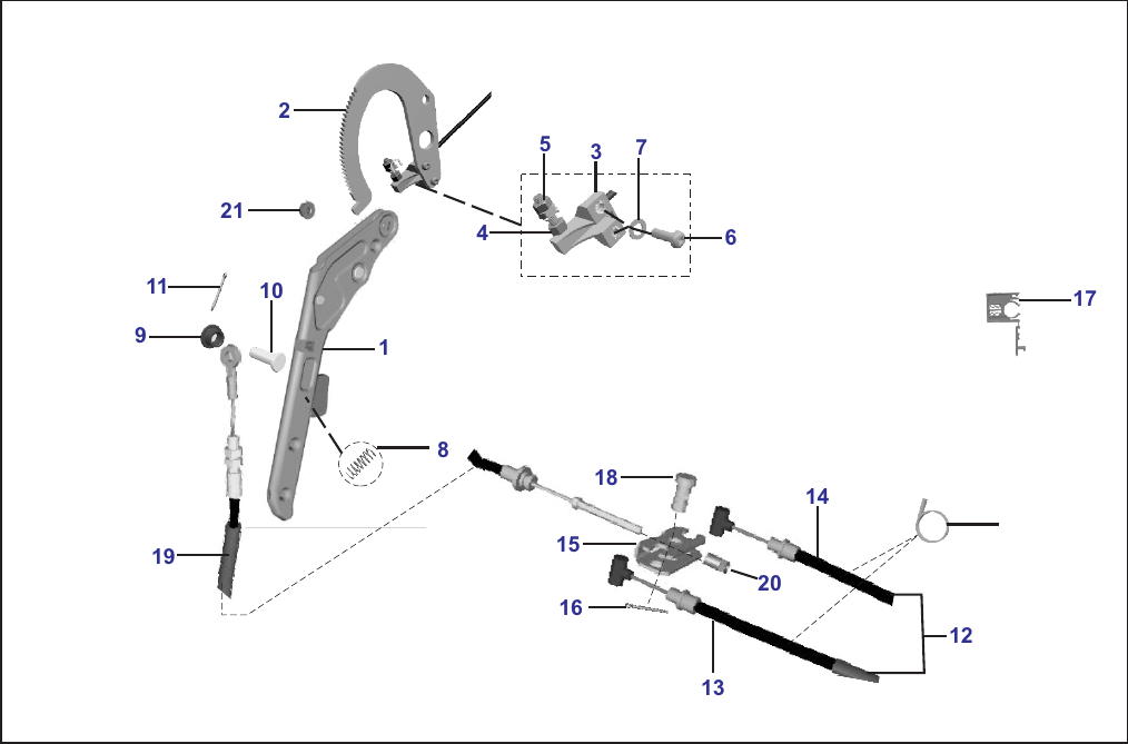 Plate 16 — LEVER ASSLY BRAKE PARKING