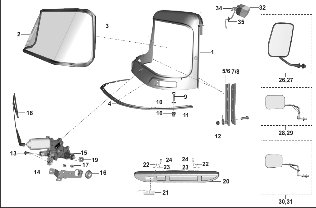 Plate 31 — WINDSHIELD ASSEMBLY