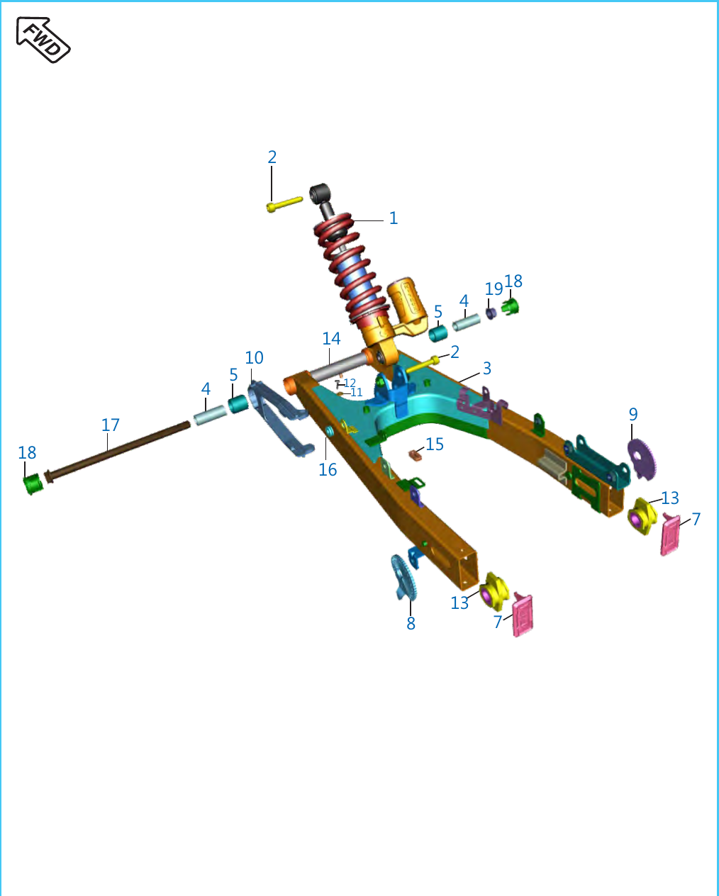 Plate 28 — Swing Arm / Rear Shock Absorber