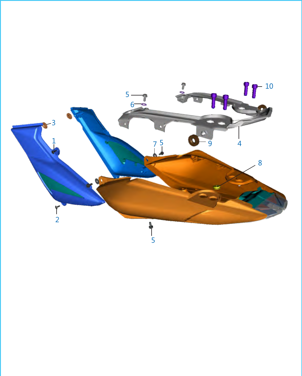 Plate 46 — Fittings - Side Covers & Cover Seat Pulsar 200 AS