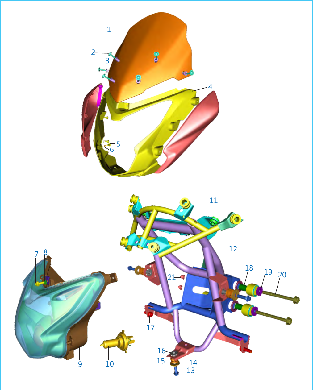 Plate 52 — Head Lamp & Fairing - Pulsar 200 AS