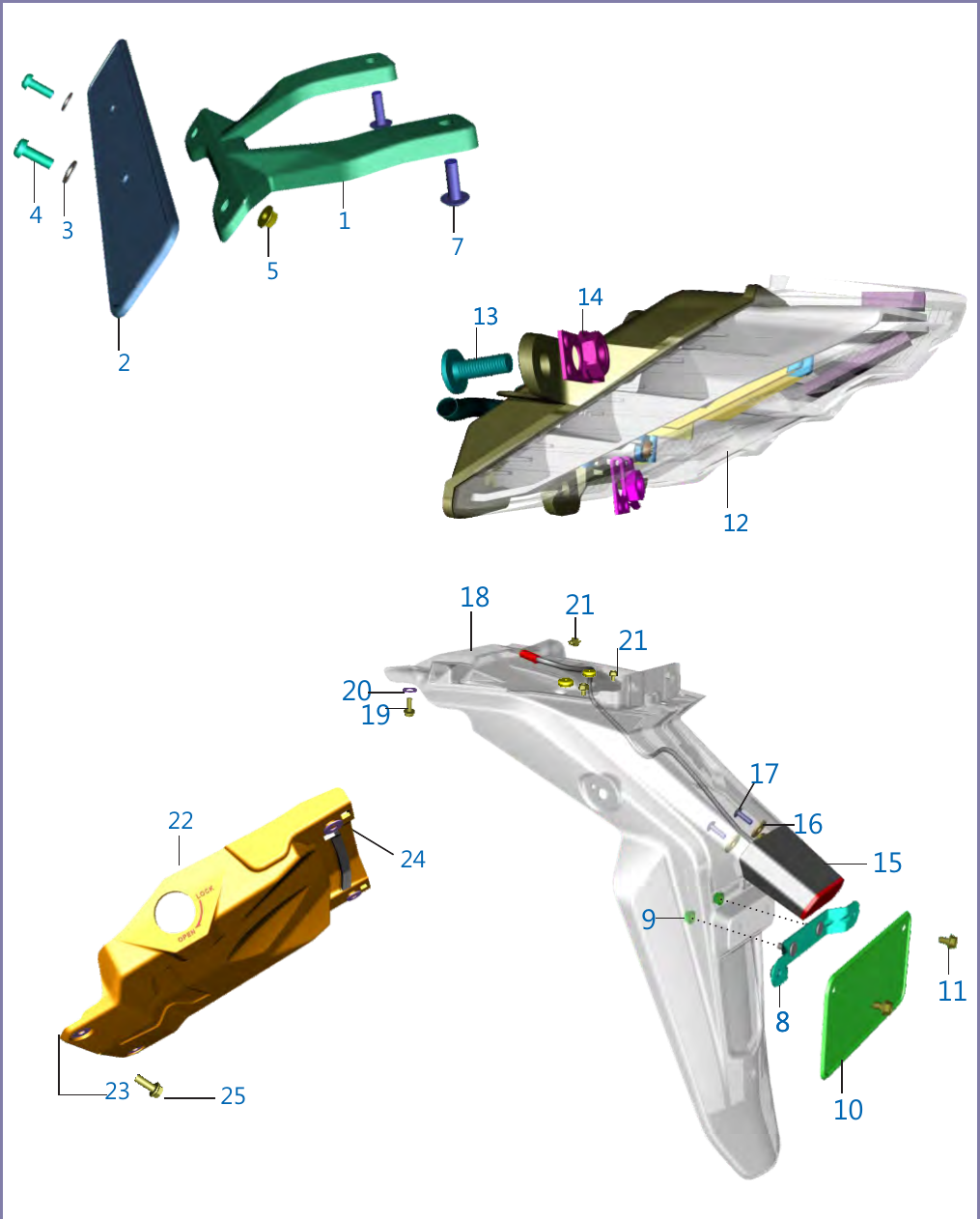Plate 55 — Tail Lamp Assly / Front Number Plate - Pulsar 200 AS