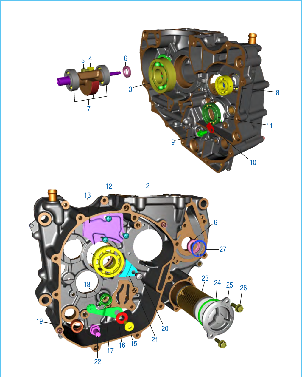 Plate 10 — Engine Assembly / Crankcase RH