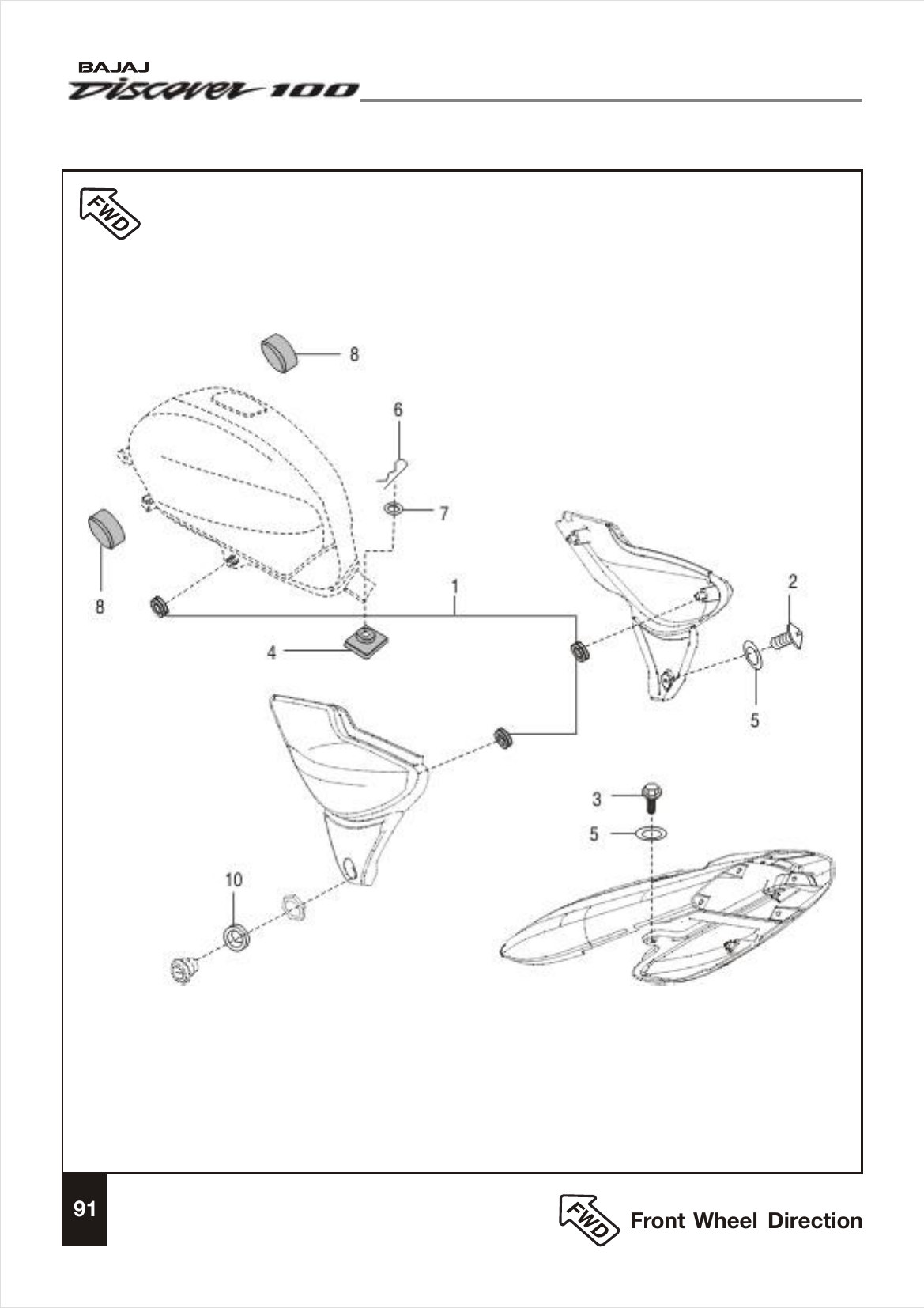 Plate 42 — Fittings - Petrol Tank, Side Covers & Cover Seat