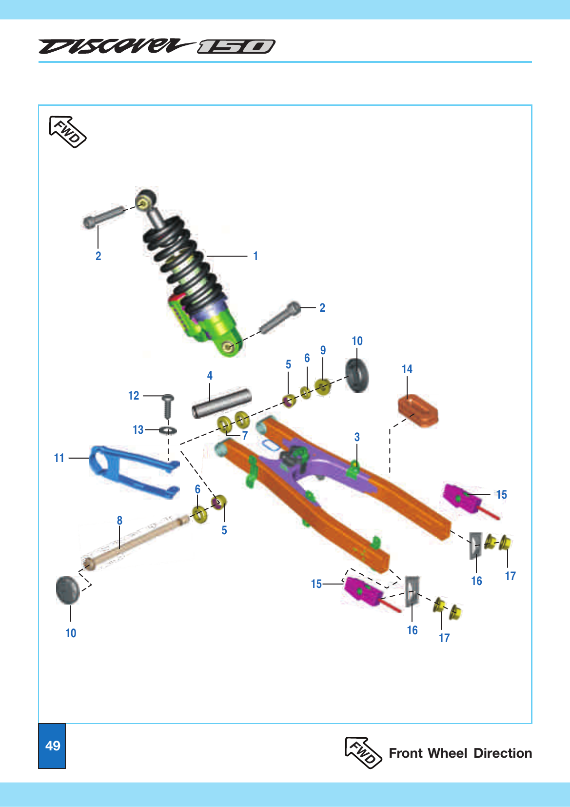 Plate 25 — Swing Arm / Rear Shock Absorber