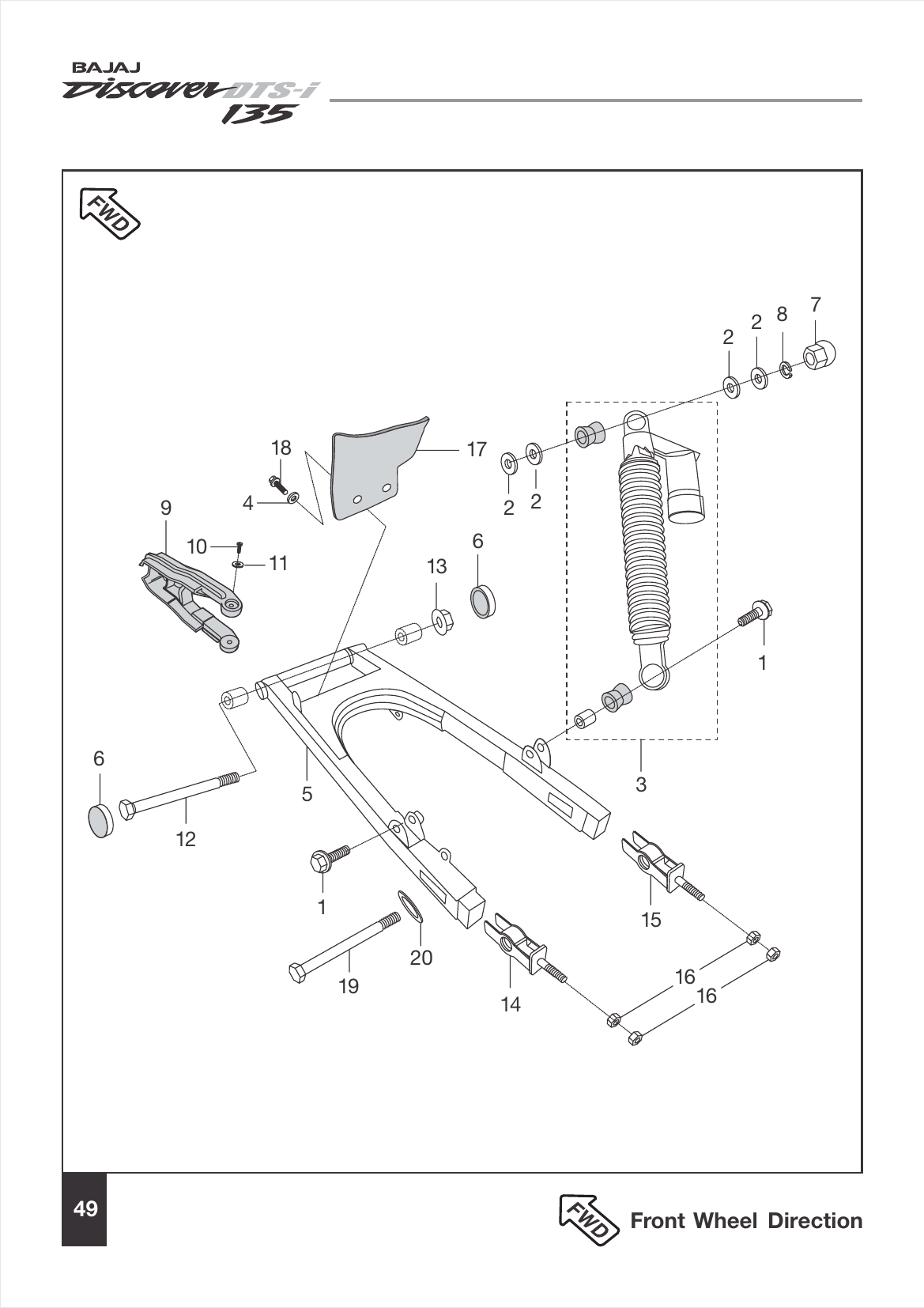 Plate 25 — Swing Arm / Rear Shock Absorber