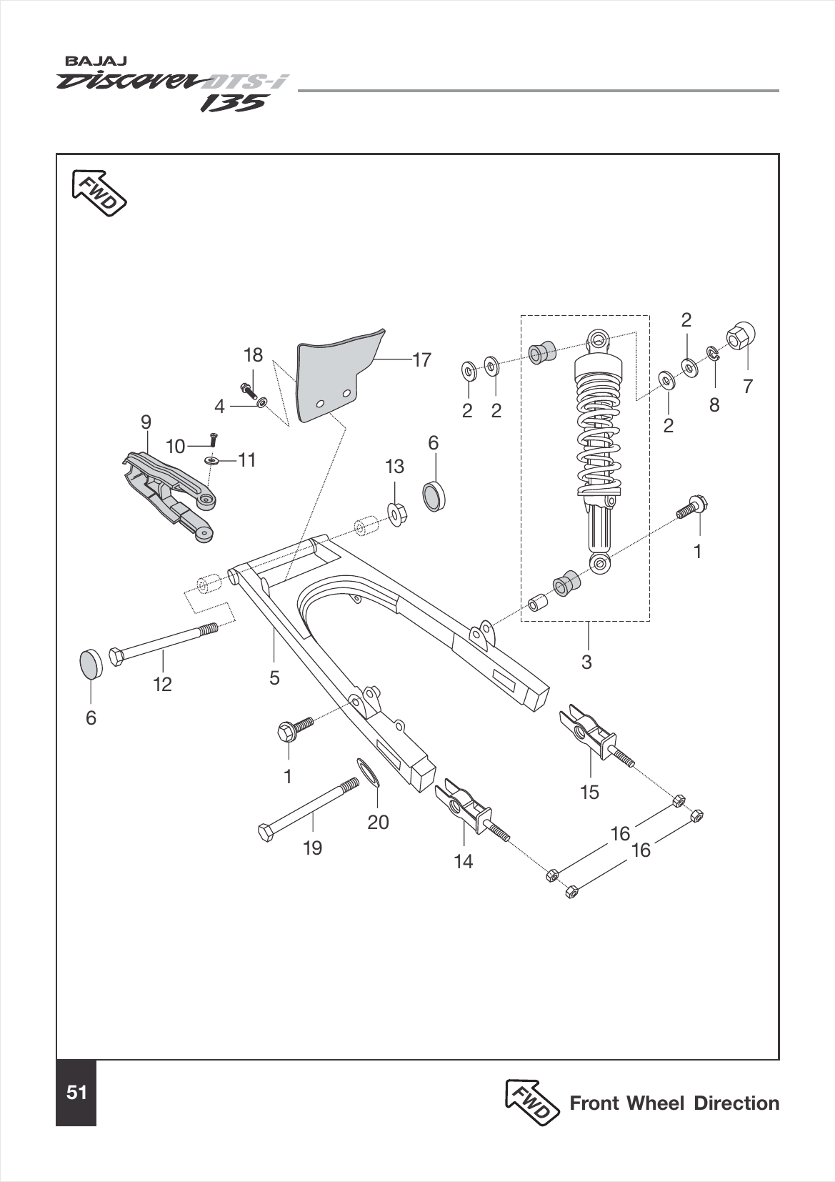 Plate 25A — Swing Arm / Rear Shock Absorber