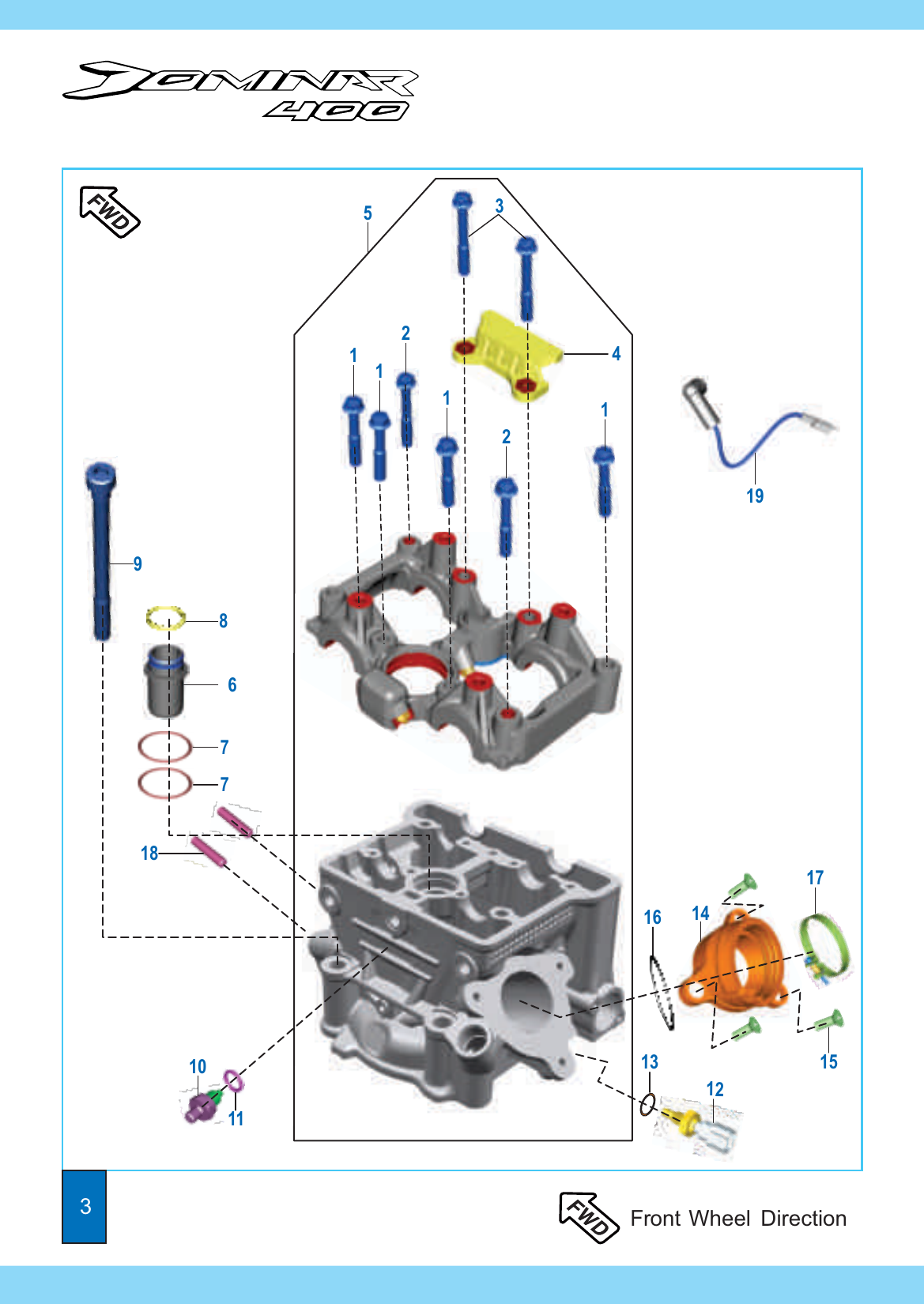 Plate 2A — Cylinder Head - Applicable for single spark version 00JF37ZZ