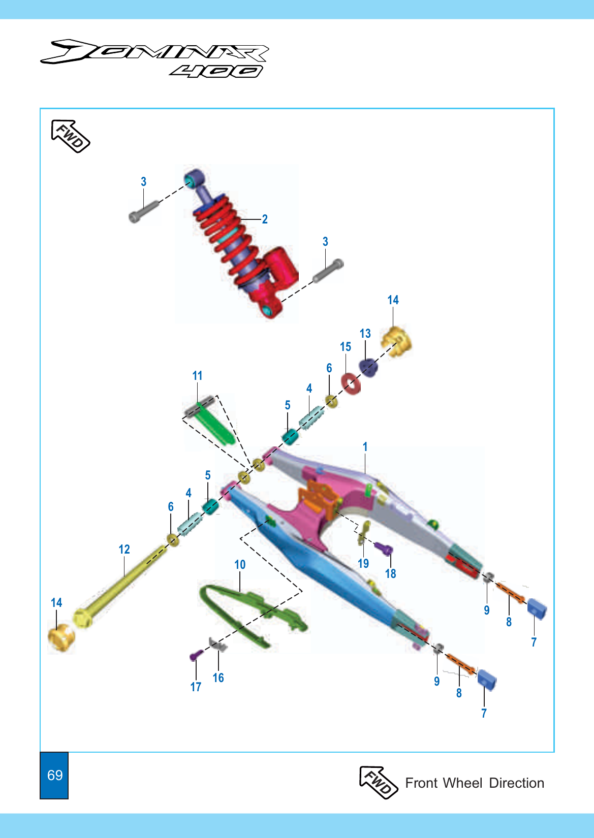 Plate 28 — Swing Arm & Rear Shock Absorber