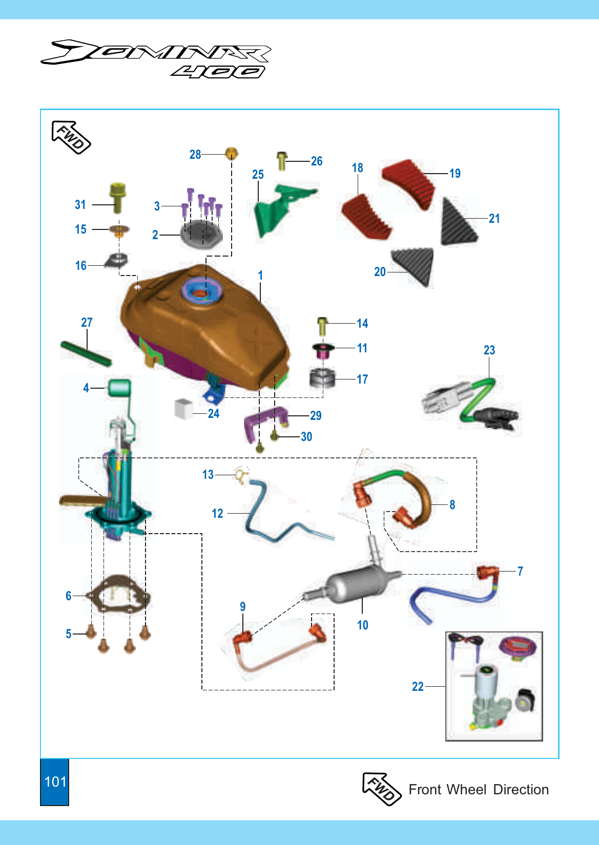 Plate 42 — Petrol Tank, Cap Tank & Gauge Fuel