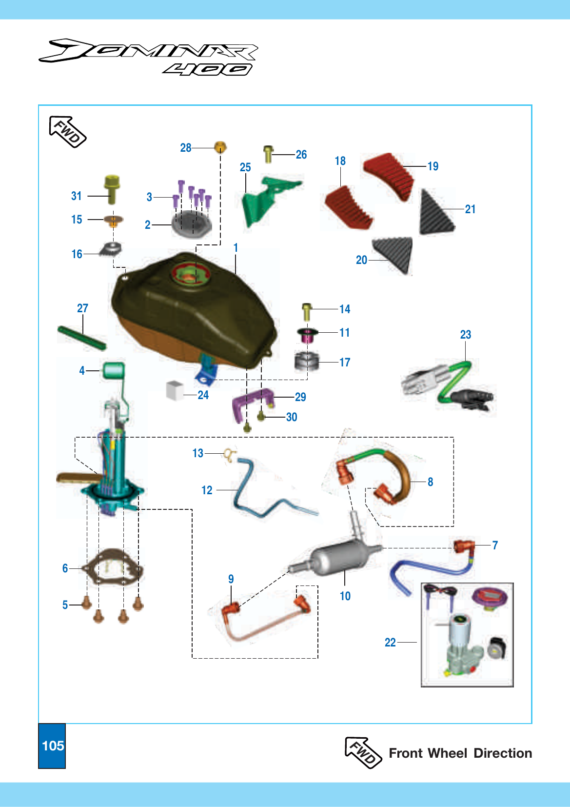 Plate 45 — Petrol Tank, Cap Tank & Gauge Fuel