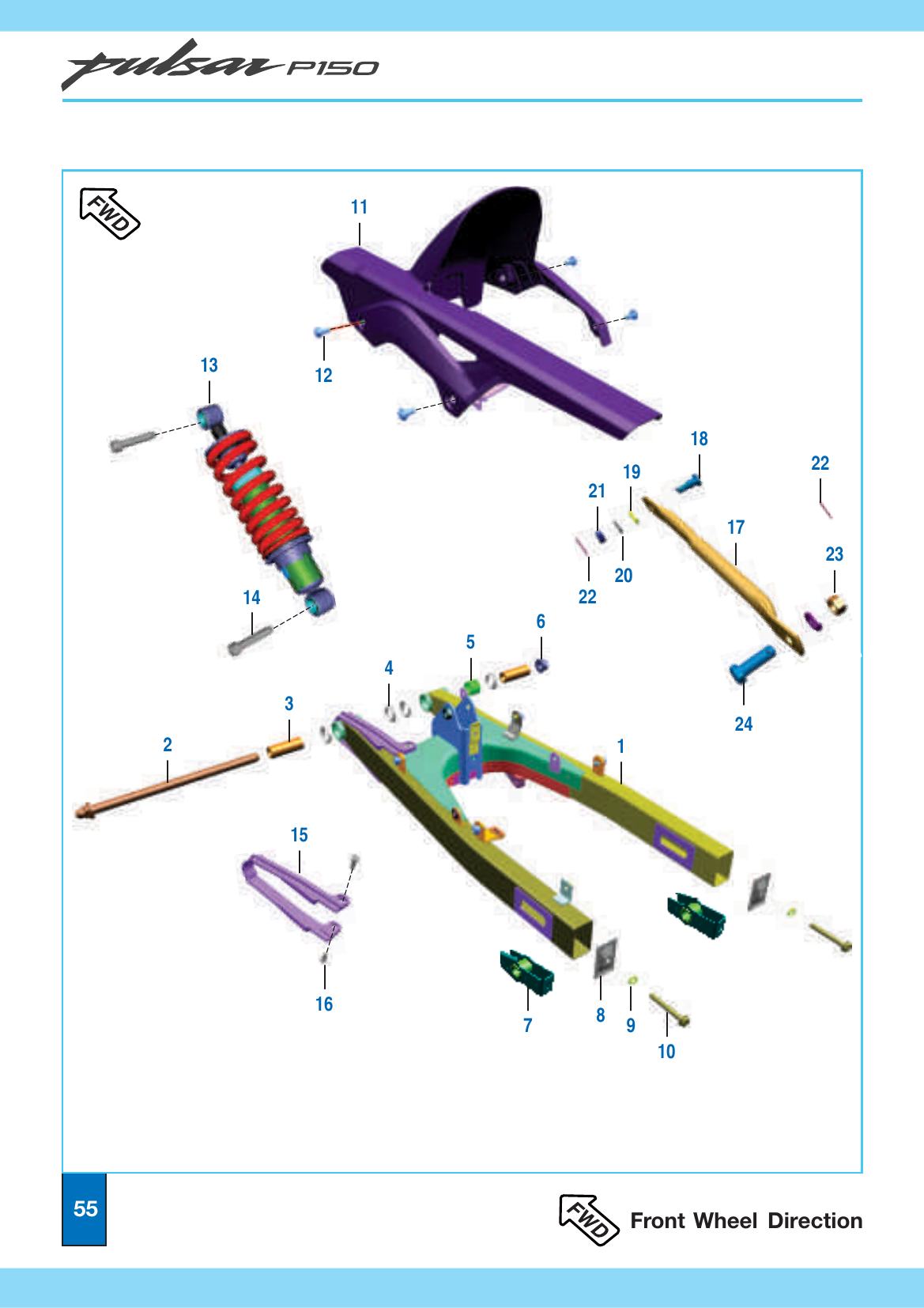 Plate 27 — Swing Arm / Rear Shock Absorber & Chain Case