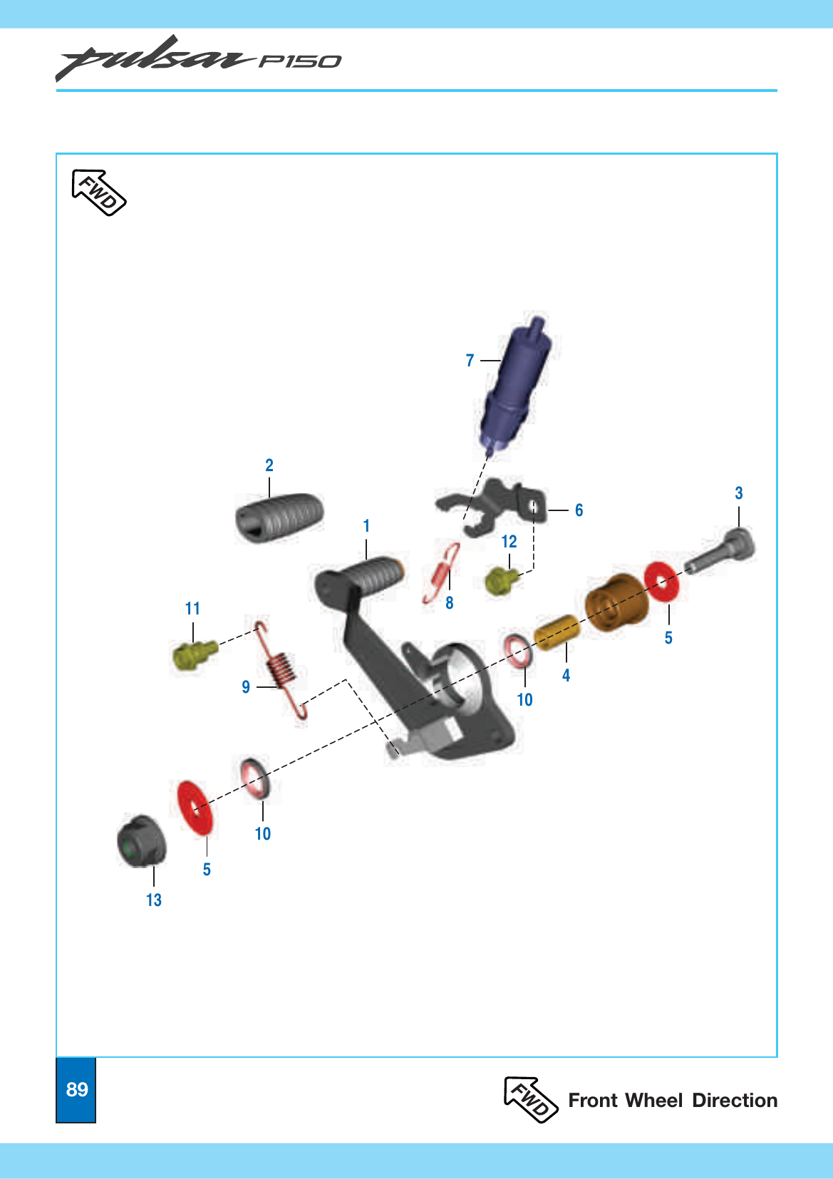 Plate 40 — Rear Brake Pedal - Rear Disc Brake (Twin Disc)