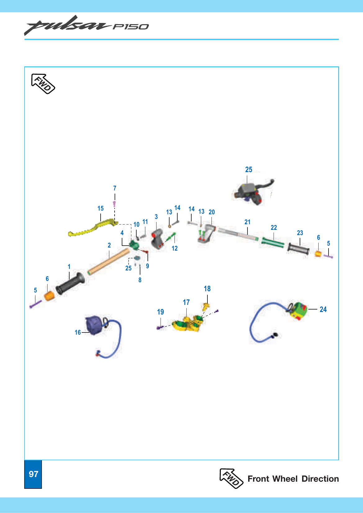 Plate 43 — Handle Bar Assembly - Split Handle Bar