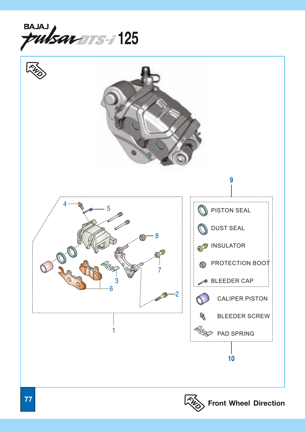 Plate 37 — Front Brake - Caliper & Disc