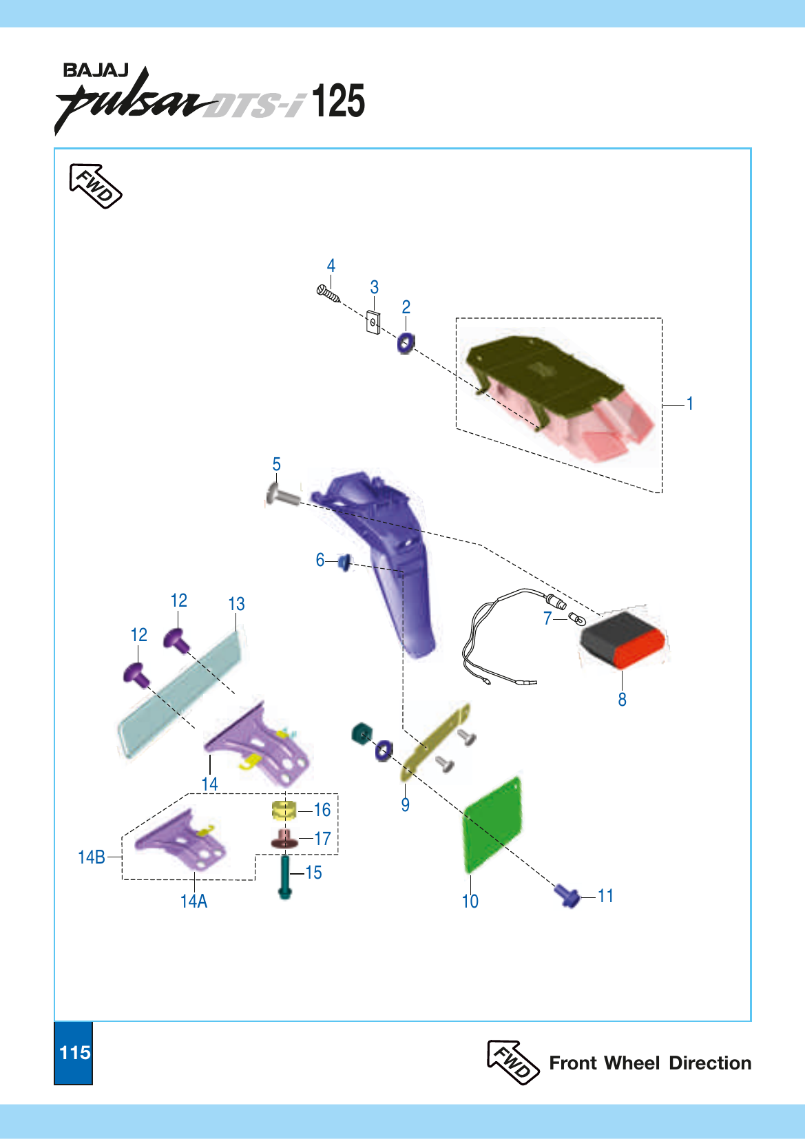 Plate 52 — Tail Lamp Assembly & Front / Rear Number Plate