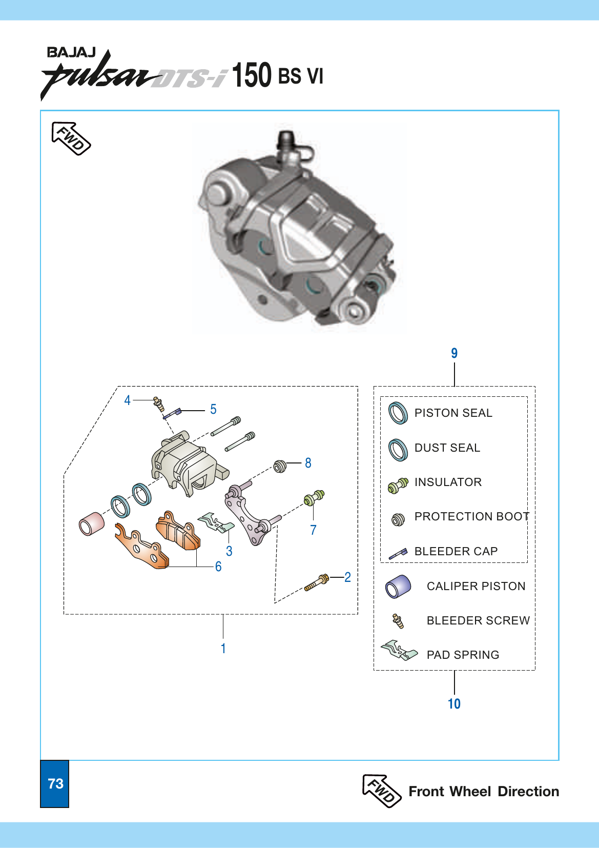Plate 34 — Front Brake - Caliper & Disc