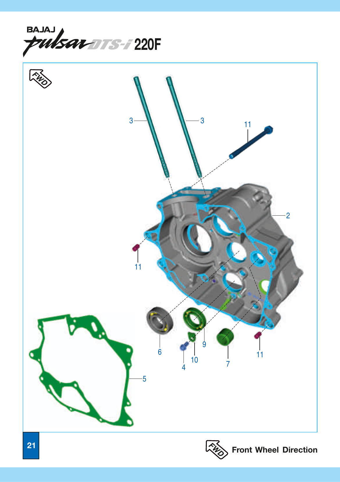 Plate 11 — Engine Assembly & Crankcase RH