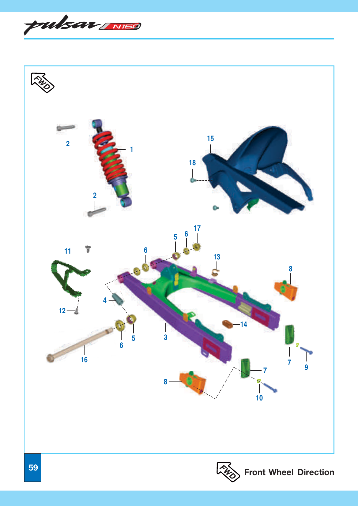 Plate 28 — Swing Arm / Rear Shock Absorber & Chain Case