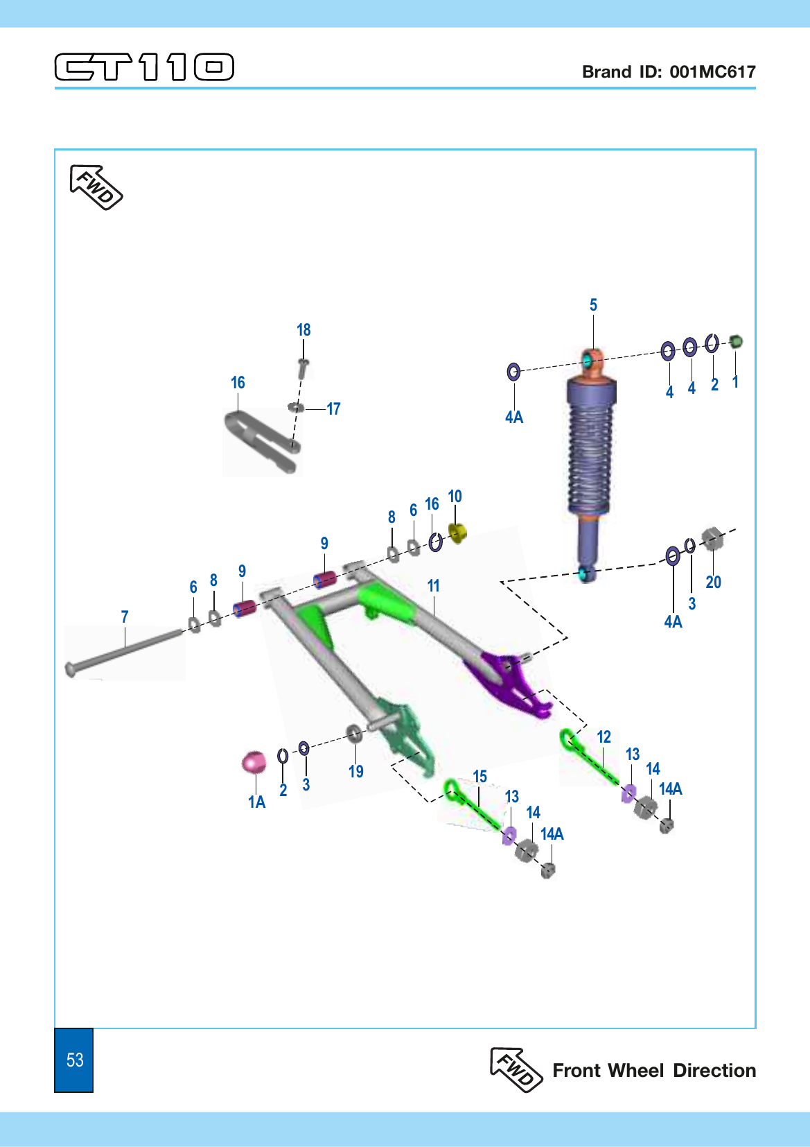 Plate 27 — Swing Arm / Rear Shock Absorber
