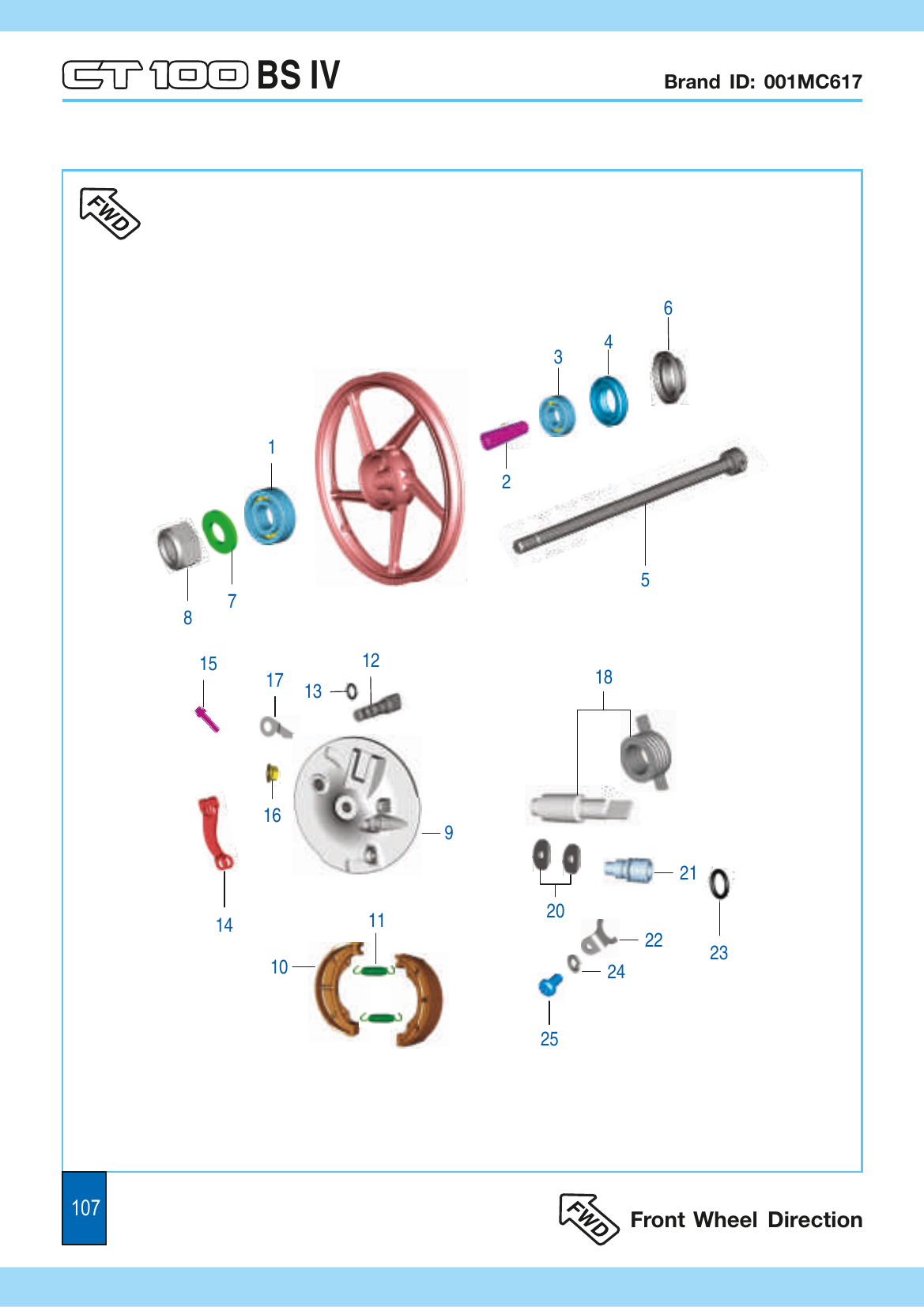 Plate 53 — Front Hub (Alloy Wheels)