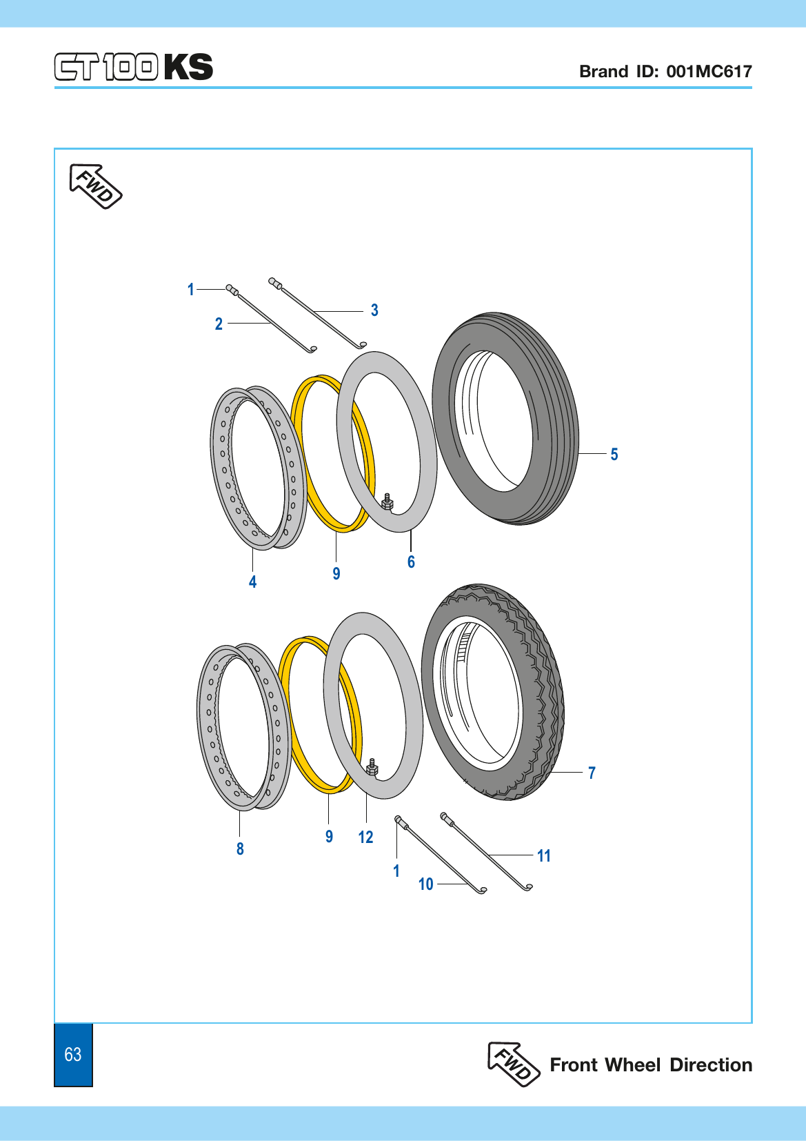Plate 32 — Tube / Tyre / Rim (Spoke Wheel)