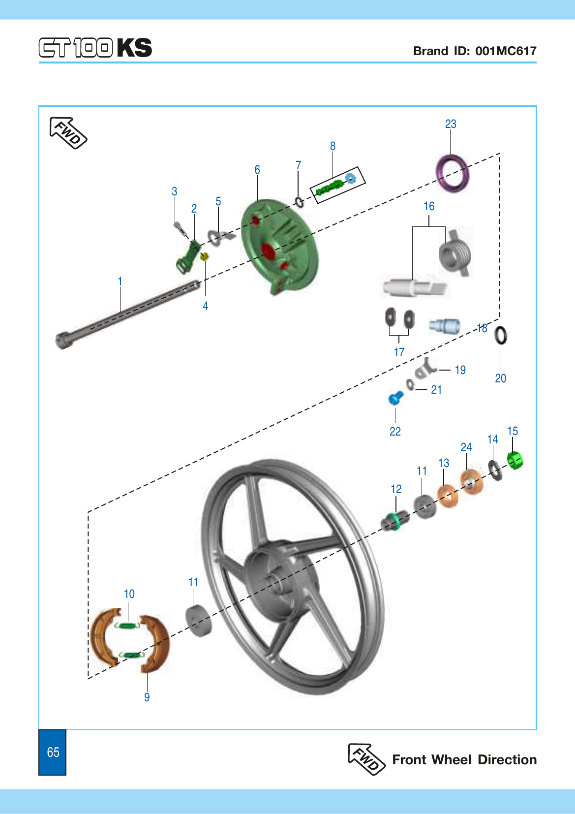 Plate 33 — Front Hub (Alloy Wheel)