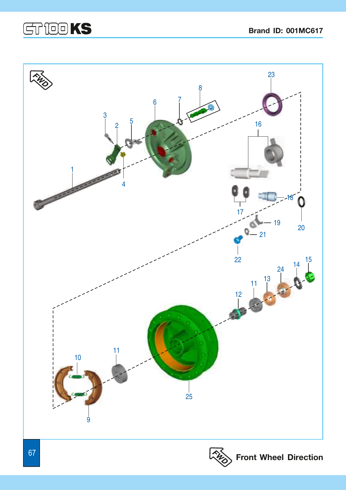 Plate 34 — Front Hub (Spoke Wheel)