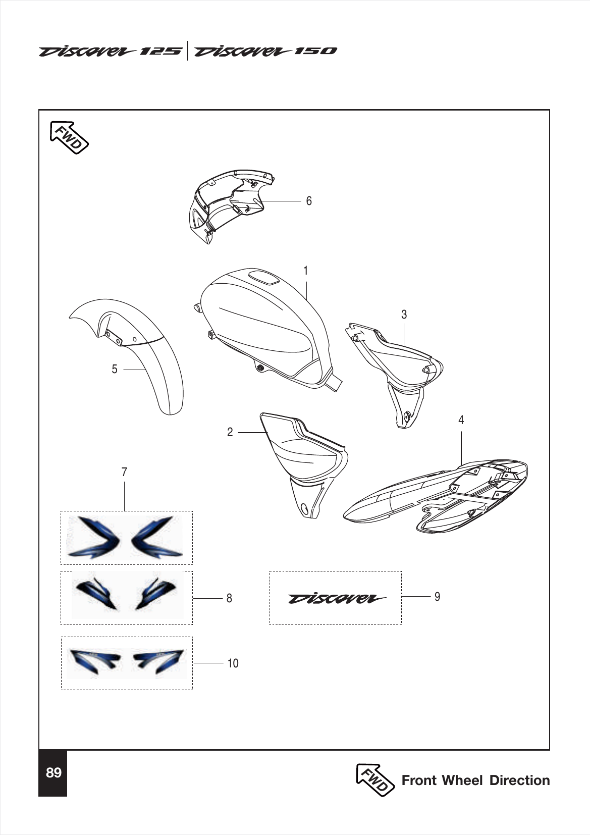 Plate 40 — Painted Parts and Decals-Discover 125 (Re-introduced)