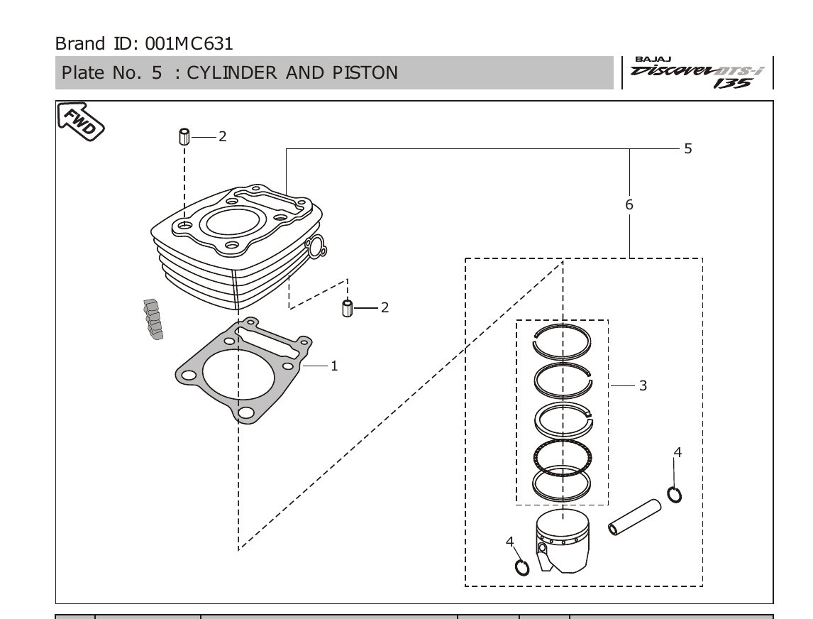 Plate 5 — CYLINDER AND PISTON